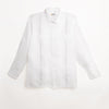 Guayamisa con detalle de guayabera blanca corte slim fit