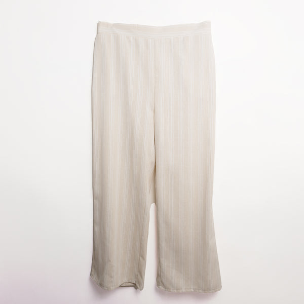 Pantalón resorte rayas Hueso