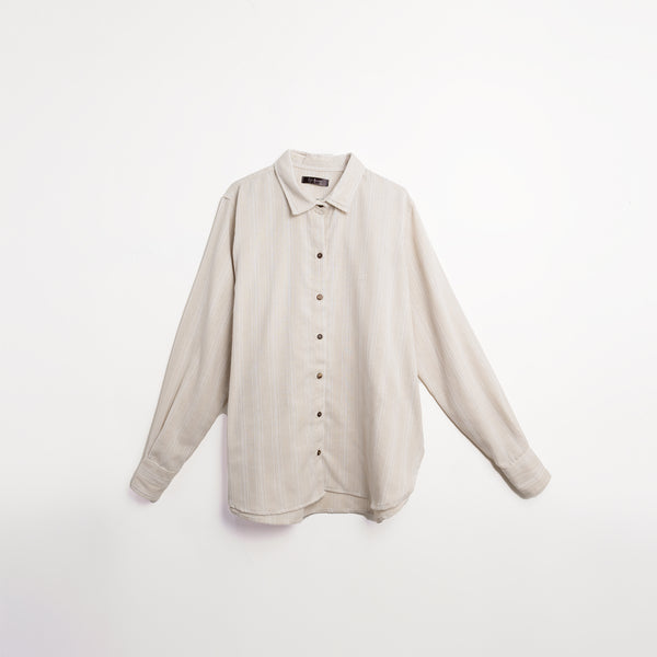 Blusa camisera rayas Hueso