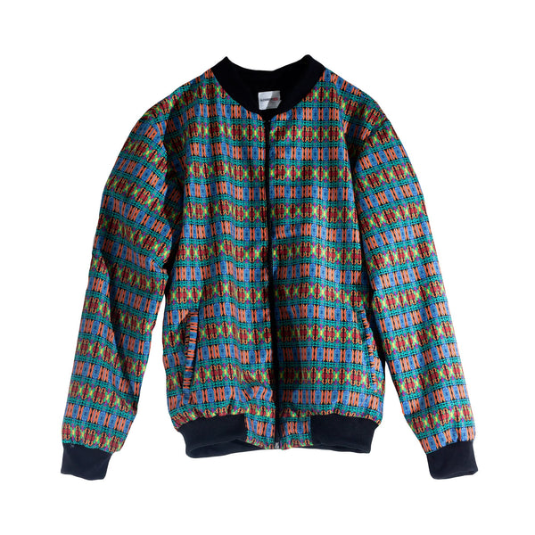 Bomber Jacket Ahau Celestun sublimado en figuras neon