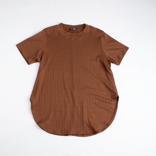 Blusa Comfort Jacquard café