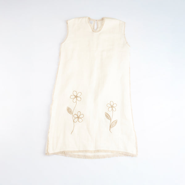 Kaftan corte recto con bordado de flores